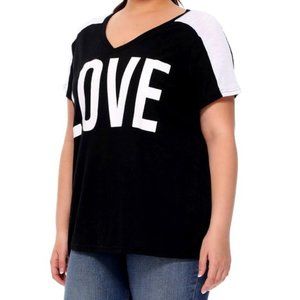 Black/White Love Comfy Easy Tee